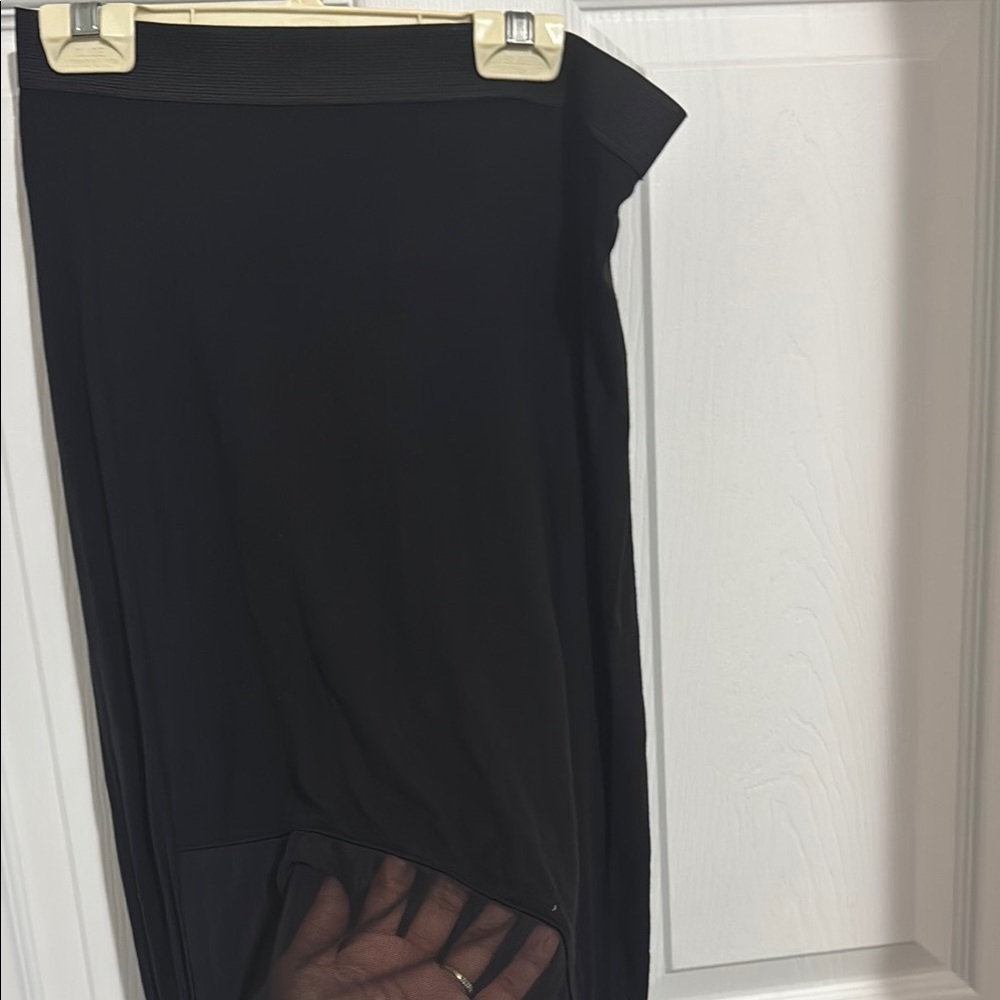 BCBGMaxAzria Black Layered Midi Skirt - Picture 3 of 4